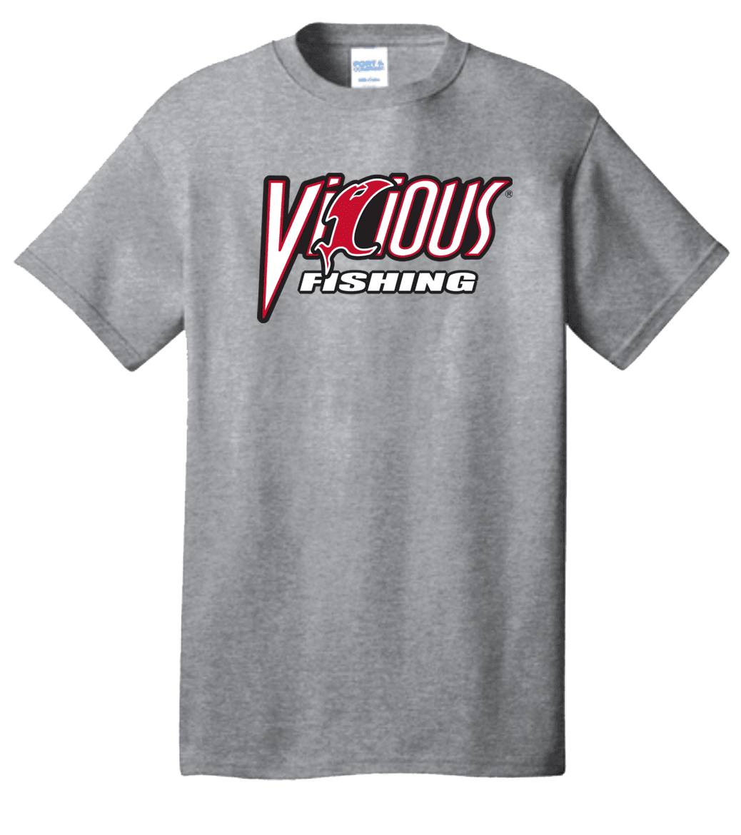 Vicious Fishing Logo Tee - Classic Grey