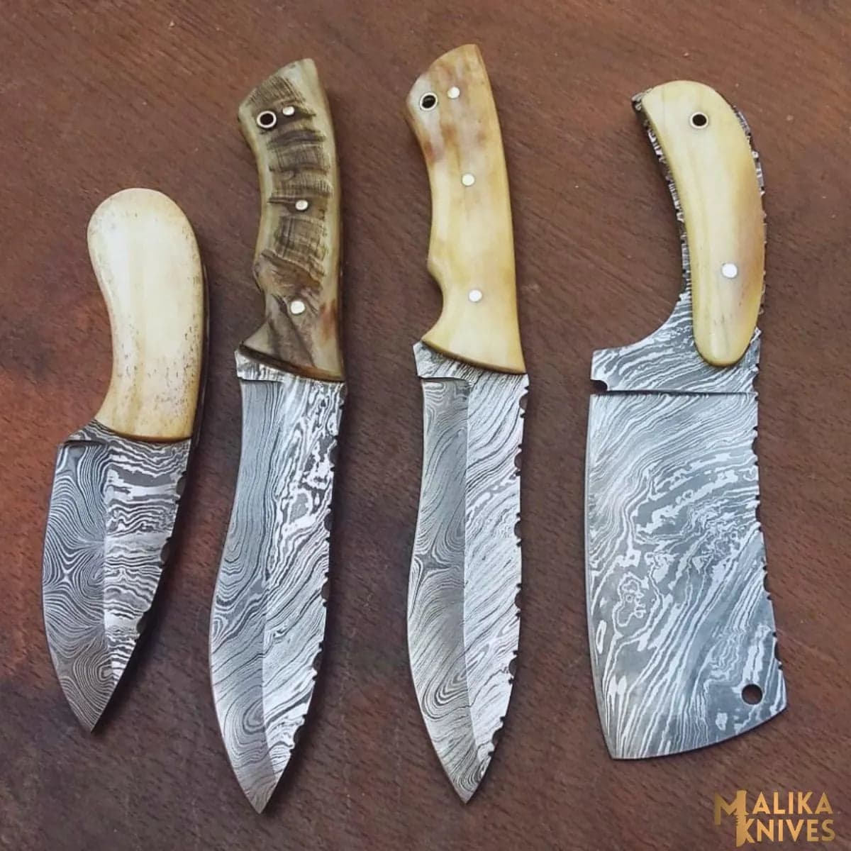 Handmade Hunting Knives Set | Camel Bone